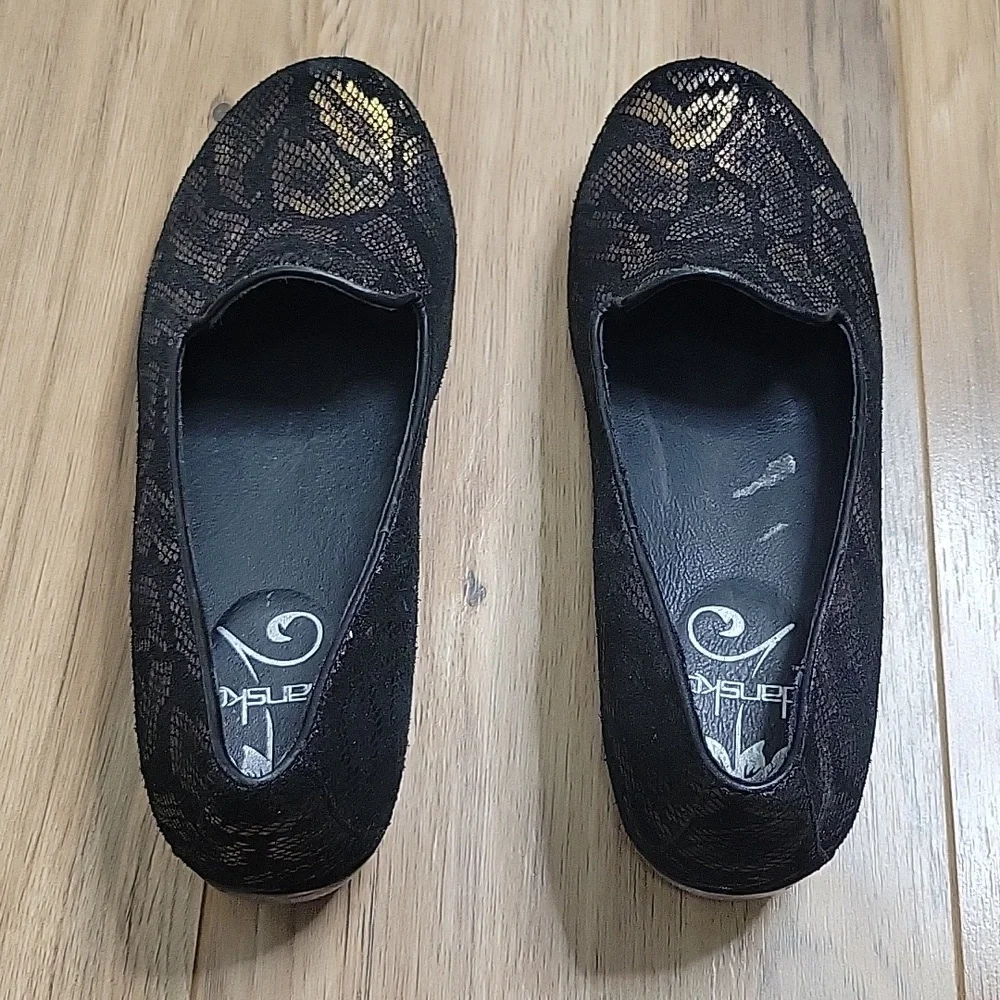 Dansko Olivia Bronze Snake Print Slip Ons